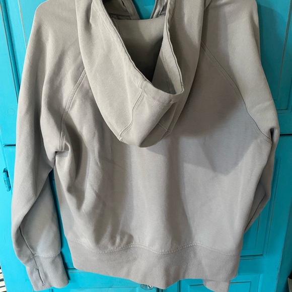 Quilted Hoodie Zipper Jacket old Navy NWOT Athletic Leisure Light Gray Green - Picture 8 of 10